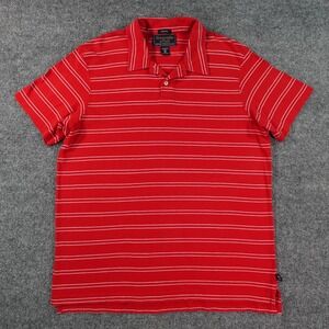 Abercrombie Fitch Shirt Mens 2XL Red White Striped Polo Muscle Fit Cotton 14727